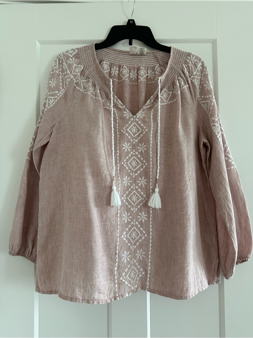Joie Dusty Rose Embroidered Peasant Tunic